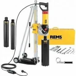 Carotteuse A Diamant Rems Picus S3 Set Avec Support De Forage Et 3 Couronnes A Fleurets. D 62/82/132mm