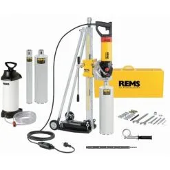 Carotteuse REMS Picus SR 2200 W - Set Titan Avec Colonne De Carottage, Réservoir D'eau Et 3 Couronnes - 183X01 R220